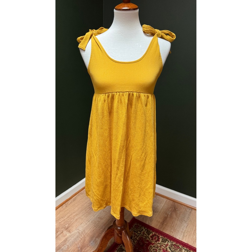 Wild Fable Yellow Sleeveless Tie‎ Strap Babydoll Dress Women's Size M